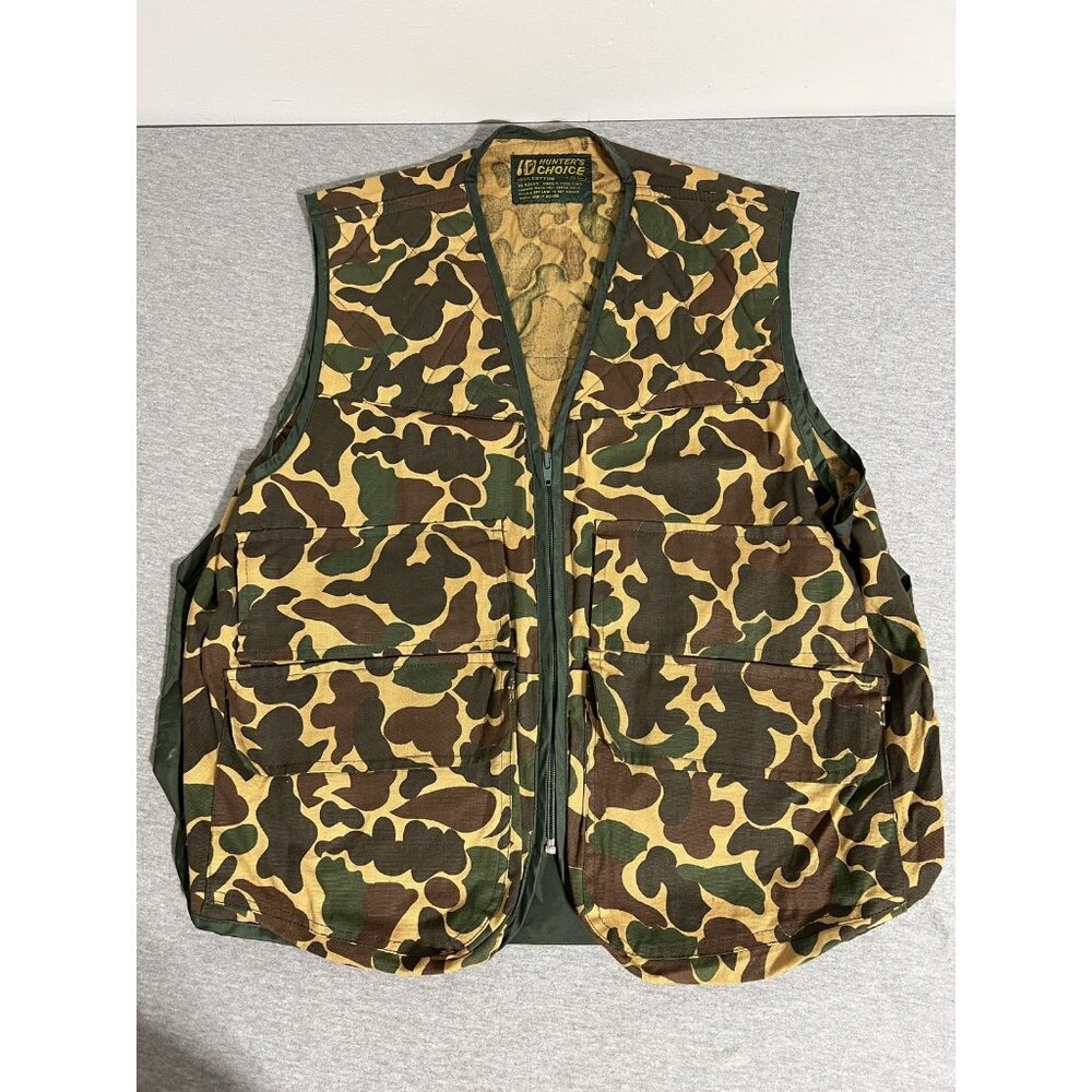 Vintage Hunters Choice Vest Mens Large Camouflage Hunting‎ Shooting Game 90s